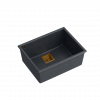 Quadron David 50 zlewozmywak granitowy 1-komora 55x42 cm black diamond/elementy miedziane HQD5542U8C1